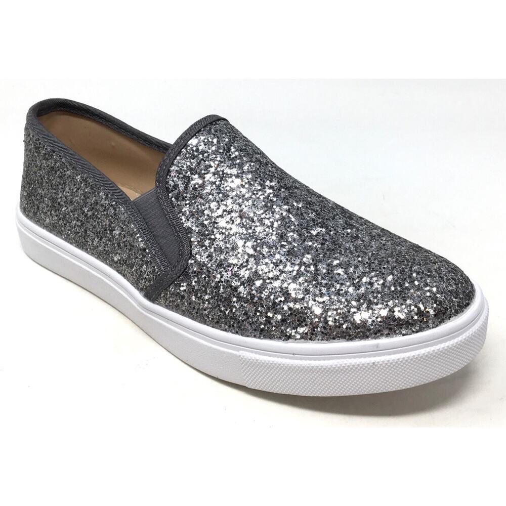 Fever Sole Women 's Size 7.5 Silver Metal Casual Slip-On Flats Sneaker (6169858)